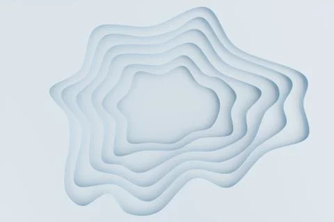 Abstract white paper cut background, paper cut template. 3D white relief effect Stock Illustration