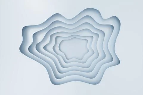Abstract white paper cut background, paper cut template. 3D white relief effect Stock Illustration