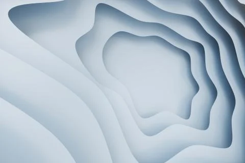 Abstract white paper cut background, paper cut template. 3D white relief effect Stock Illustration