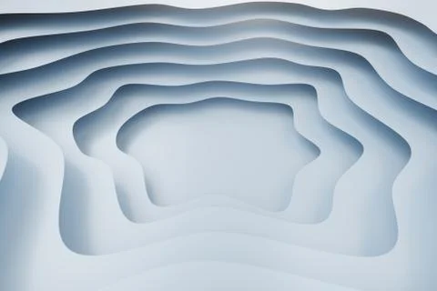 Abstract white paper cut background, paper cut template. 3D white relief effect Stock Illustration