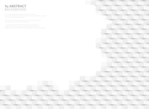 Abstract white paper cut pattern design of free space. illustration vector Stockillustratie