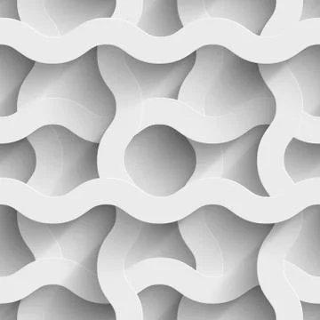 Abstract white paper waves 3d seamless background Stock Illustration