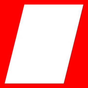 Abstract White Parallelogram on Vibrant Red Background Stock Illustration