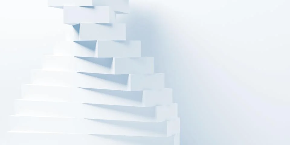 Abstract white parametric 3d spiral Illustrazione stock