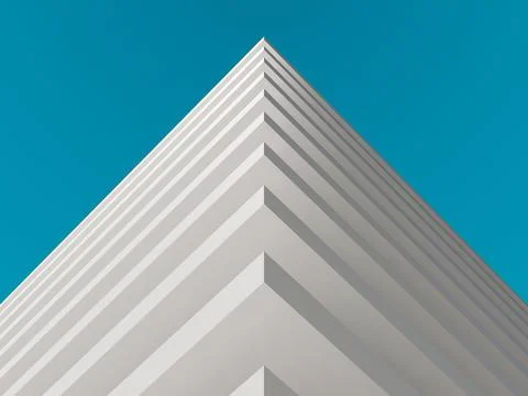 Abstract white parametric architectural structure, 3d render 스톡 일러스트