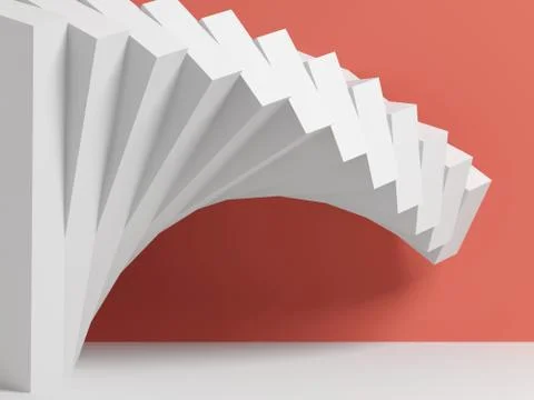 Abstract white parametric installation 3d 스톡 일러스트