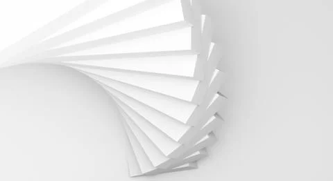 Abstract white parametric spiral 3d Illustrazione stock