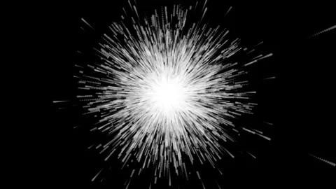 Abstract White Particle Explosion Bursting on Black Background Stock Footage 334587943