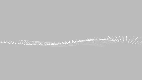 Abstract White Particle Wave Animation on Grey Background Vídeo Stock 344425164
