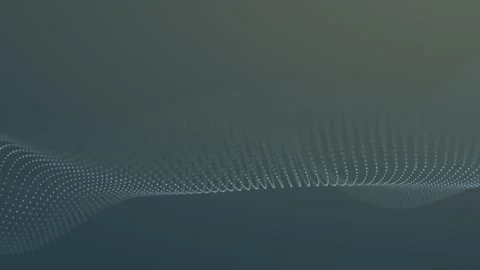 Abstract white particle wave formed by flowing dotted mesh surface. Soft gr.. Stock-Footage 332841711