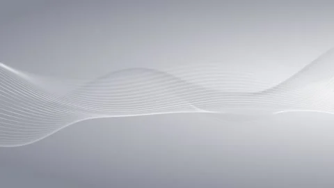 Abstract white particle wave on soft gray background. Smooth flowing mesh l.. Video stock 331309311
