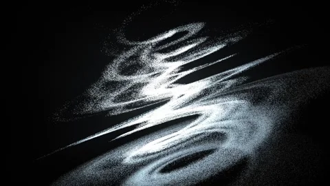 Abstract white particles and sharp light streaks cut through a dark space, cr Stock Footage 327454215