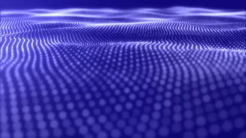 Abstract white particles bubbles waving blue background Stock Footage 257798160