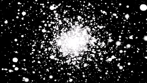 Abstract white particles expanding in dark space during cosmic nebula formati Vídeo Stock 346973052