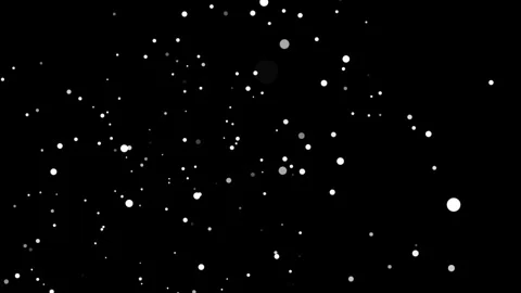 Abstract white particles falling down like snowflake on black background overlay Stock Footage 337619621