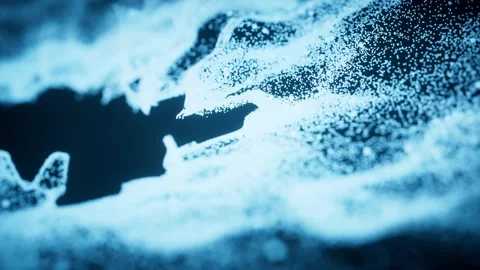 Abstract white particles moving like liquid in slow motion against a dark b.. Stock Footage 328332557