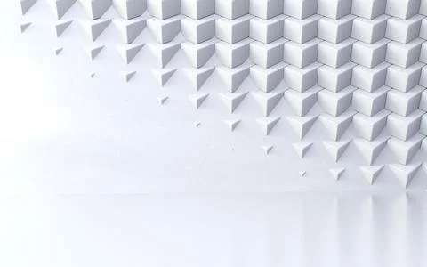 Abstract white pattern of geometric shapes.3d illustration Stock Illustration