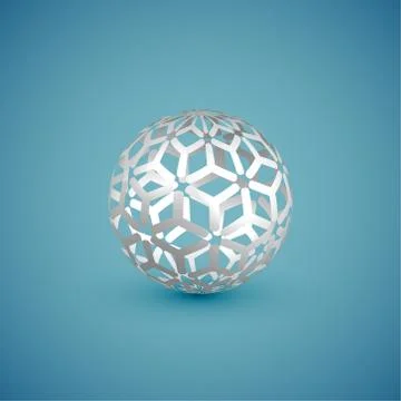 Abstract white pattern sphere, vector illustration Stock Illustration