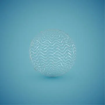 Abstract white pattern sphere, vector illustration Stock Illustration