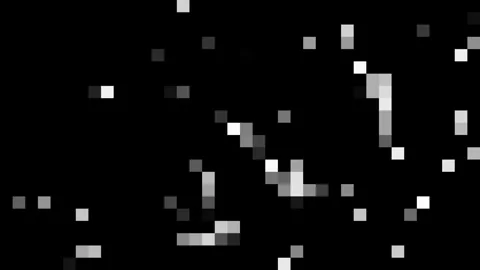 Abstract White Pixel Animation on Black Background Digital Loop Stock Footage 324519317