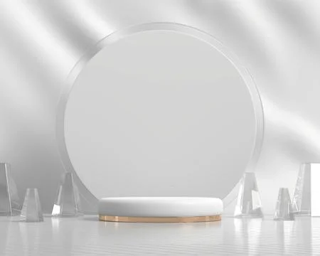 Abstract white platform podium showcase for product display 3d rendering Stock Illustration