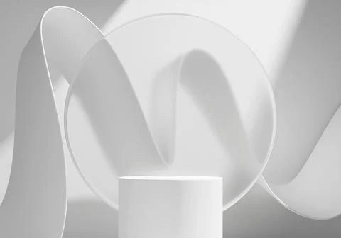 Abstract white platform podium showcase for product display 3d rendering Stock Photos