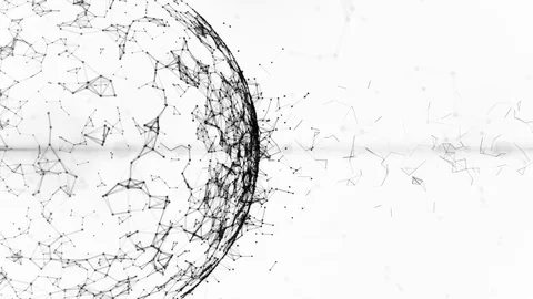 Abstract White plexus Geometric, Polygonal or Lowpoly Style Sphere made From a Stock Footage 85075996