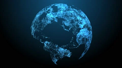 Abstract white plexus network in worldmap. Various polygonal abstract Stock Footage 164949739