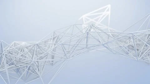 Abstract white plexus structure on blue background Video stock 299848735