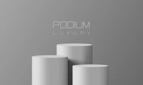 Abstract white podium empty room 3d shape design for product display Stock Illustration