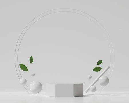 Abstract White Podium Platform For Product Display Showcase 3D Rendering Stock Illustration