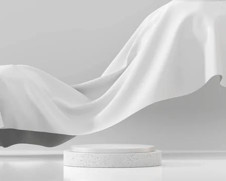 Abstract White Podium Platform For Product Display Showcase 3D Rendering Stock Illustration