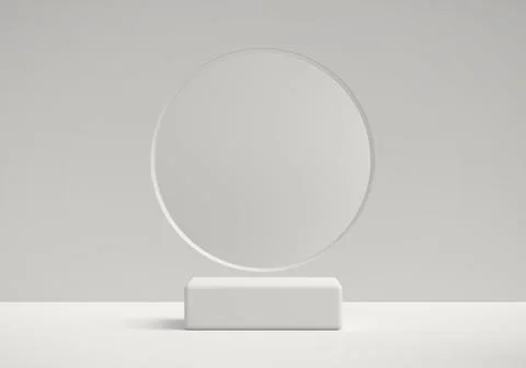 Abstract White Podium Platform For Product Display Showcase 3D Rendering Stock Photos