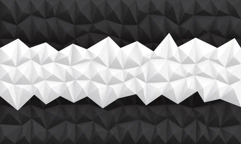 Abstract white polygon on grey geometric triangle vector background Stock Illustration
