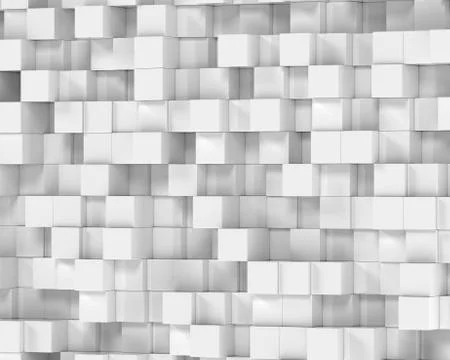 Abstract white polygonal geometric cube background Stock Illustration