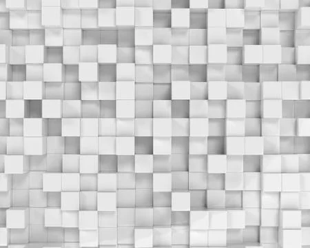 Abstract white polygonal geometric cube background Stock Illustration