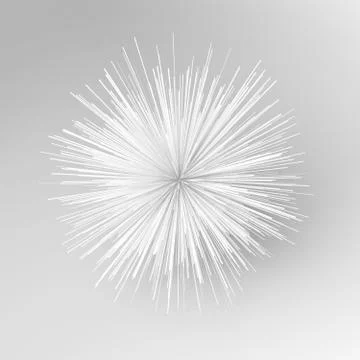 Abstract white radial explosion 3D object Stock Illustration
