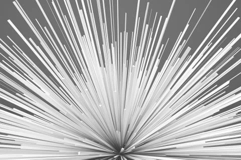 Abstract white radial explosion pattern. 3d Stock Illustration