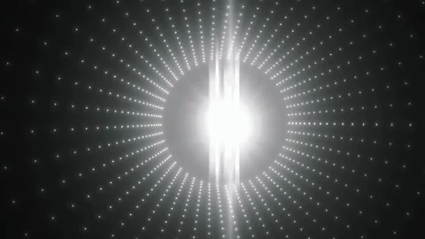 Abstract white radial light array with glowing dotted rays Stock-Footage 333568879