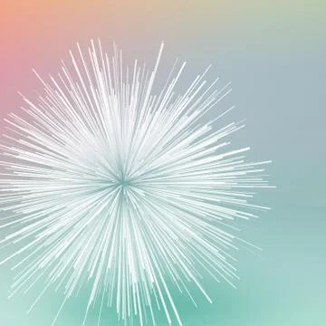 Abstract white random radial explosion 3 d Illustrazione stock