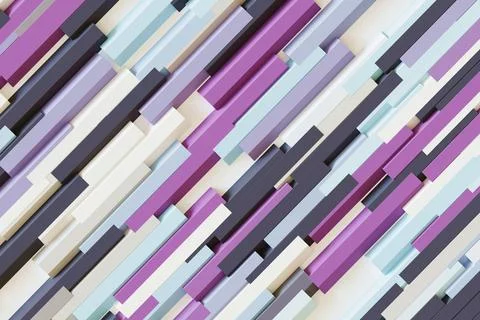 Abstract white rectangles background with random purple stripes, diagonal Stock Illustration