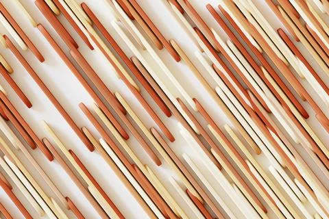 Abstract white rectangles background with random brown stripes, diagonal dark Stock Illustration