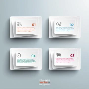 Abstract white rectangles infographic Illustrazione stock