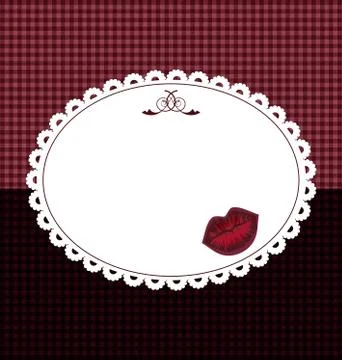 Abstract white red black colored image of lips frames Stock Illustration