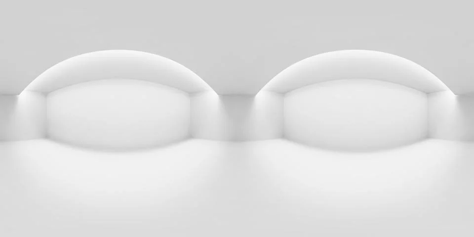 Abstract white room with light from ceiling HDRI map Stock Illustration