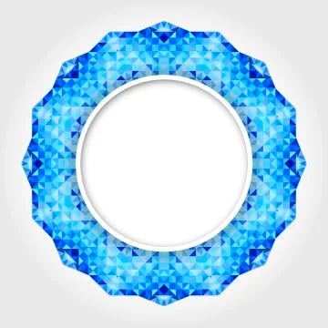 Abstract White Round Frame with Blue Digital Border. Illustrazione stock
