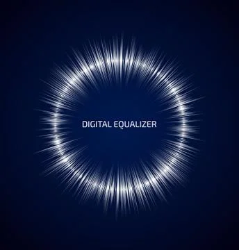 Abstract white round music equalizer Stock Illustration