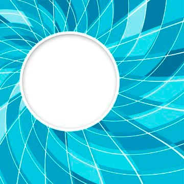 Abstract white round shape with digital blue pattern. Vector background. Illustrazione stock