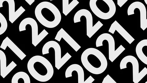 Abstract white rows of digits 2021 moving diagonally into the same direction Video stock 148356269