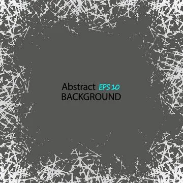 Abstract white scratches on gray. Vector grunge background Stock Illustration